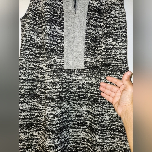 Anthropologie Tabitha Tema Dress Sheath Marled Stretch Knit In Grey And Black 8 - Picture 11 of 16